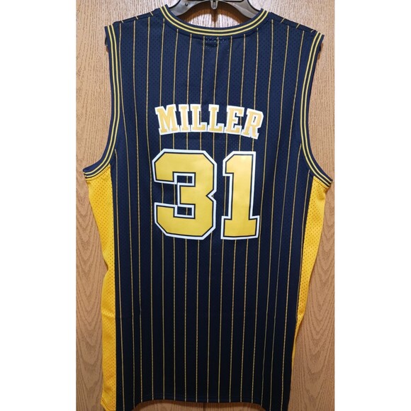 Reggie Miller (Adidas)-(Pacers)-(Jersey)-(Blue/Yellow)-(Good Cond.)-(XL)-$85.00 - Picture 7 of 12